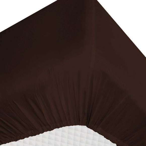 Eyelet Home Decor Chocolate, California King Size 15 Inch Deep Pocket 1PC Fitted Sheet Only, Egyptian Cotton 800 Thread Count