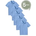 thumbnail image 2 of 5-Pack School Uniform Tagless Polo Tshirt for Little Boys & Big Boys, 2 of 7