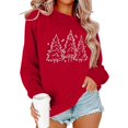 thumbnail image 4 of Chandails en Molleton Arbre de Noël pour Femmes 2025 Manches Longues Col Rond Graphique Arbre de Pin Chandail de Vacances Xmas, 4 of 7