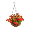 thumbnail image 4 of jifeng Artificial Flowers in Hanging Basket Decorative Planter for Lawn Patio Porch Red, 4 of 9