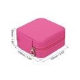 thumbnail image 2 of Unique Bargains Travel Jewelry Case, Small Jewelry Organizer Portable Mini Jewelry Box with Mirror Square Style 1, Red, 2 of 5