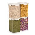thumbnail image 1 of Sorbus 4-Pack Tall Square Airtight Food Storage Containers – Clear Stackable Pantry, 1 of 8