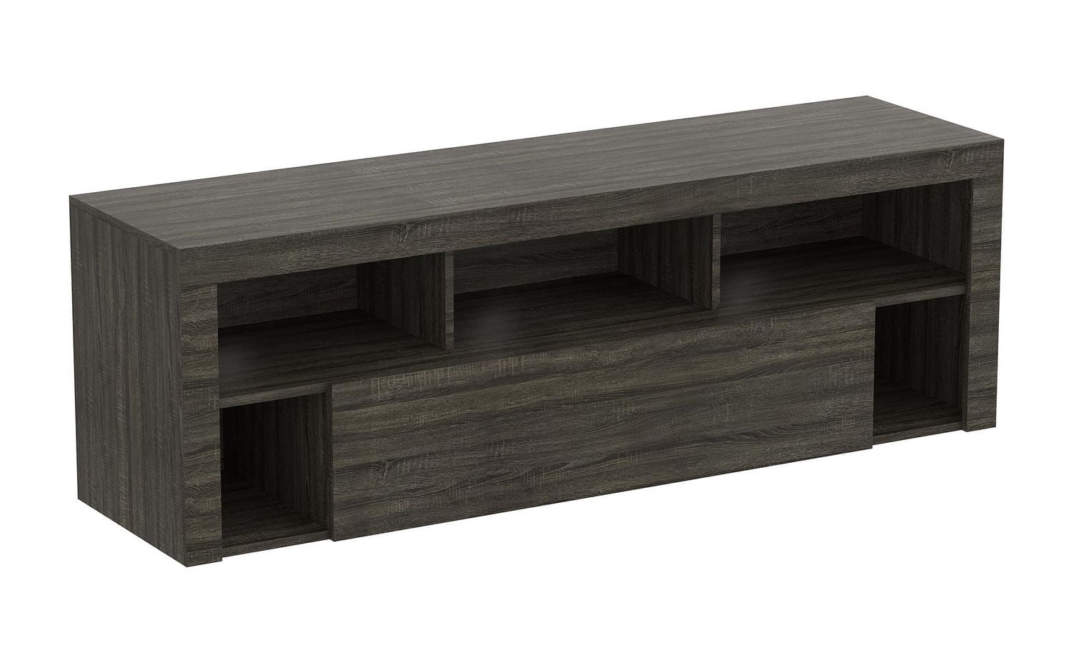 Safdie & Co. Tv Stand 59L Dark Grey 1 Big Drawer 5 Shelves