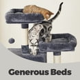 thumbnail image 2 of LEDREM 81.1-Inch Multi-Level Cat Tree Tower with 13 Scratching Posts, 2 Perches & Hammock - Plush Cat Condo for Large Cats, Anti-Tip Design, Smoky Grey, 2 of 6