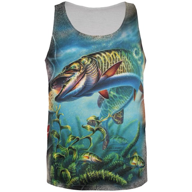 Muskie Camisole pour Homme à Imprimé Intégral Fishing