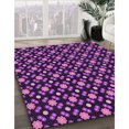 thumbnail image 3 of Ahgly Tapis Rectangulaire Lavable en Machine Orchidée Violet, 5 Pieds x 7 Pieds, 3 of 7