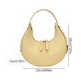 thumbnail image 4 of Half Moon Commute Bag Fashion Underarm Hobo Bag Solid Color for Weekend Vacation, 4 of 8