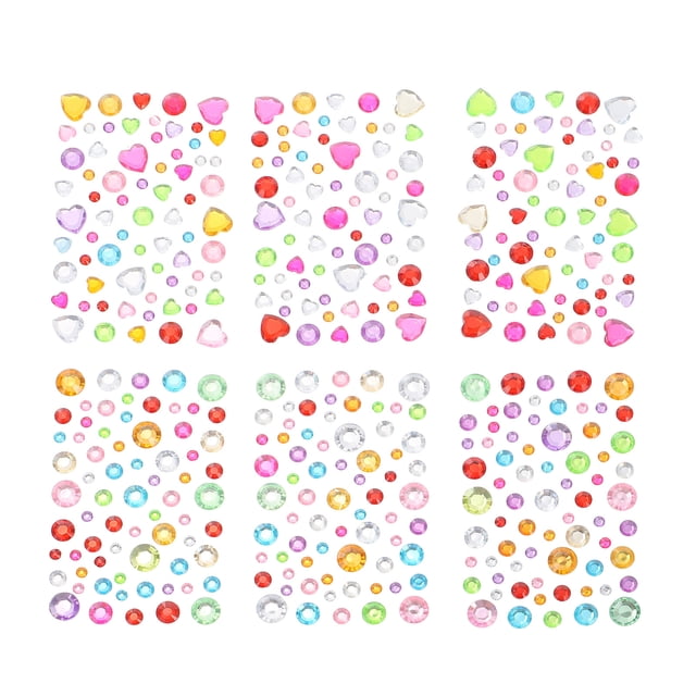 MasteelfCA 12 Sheets Face Gems Self Adhesive Eye Body Rhinestone Stickers for Women Girls