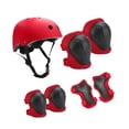 thumbnail image 1 of Almencla 7 Pieces Kids Helmet Protection Gear Set Hand Elbow Knee Pads Teens Children Skateboard Helmet for Bike Riding Sports Red, 1 of 8