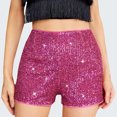thumbnail image 2 of Yuyuzo Women's High Waisted Sequin Shorts, Solid Color, Large, 2 of 7