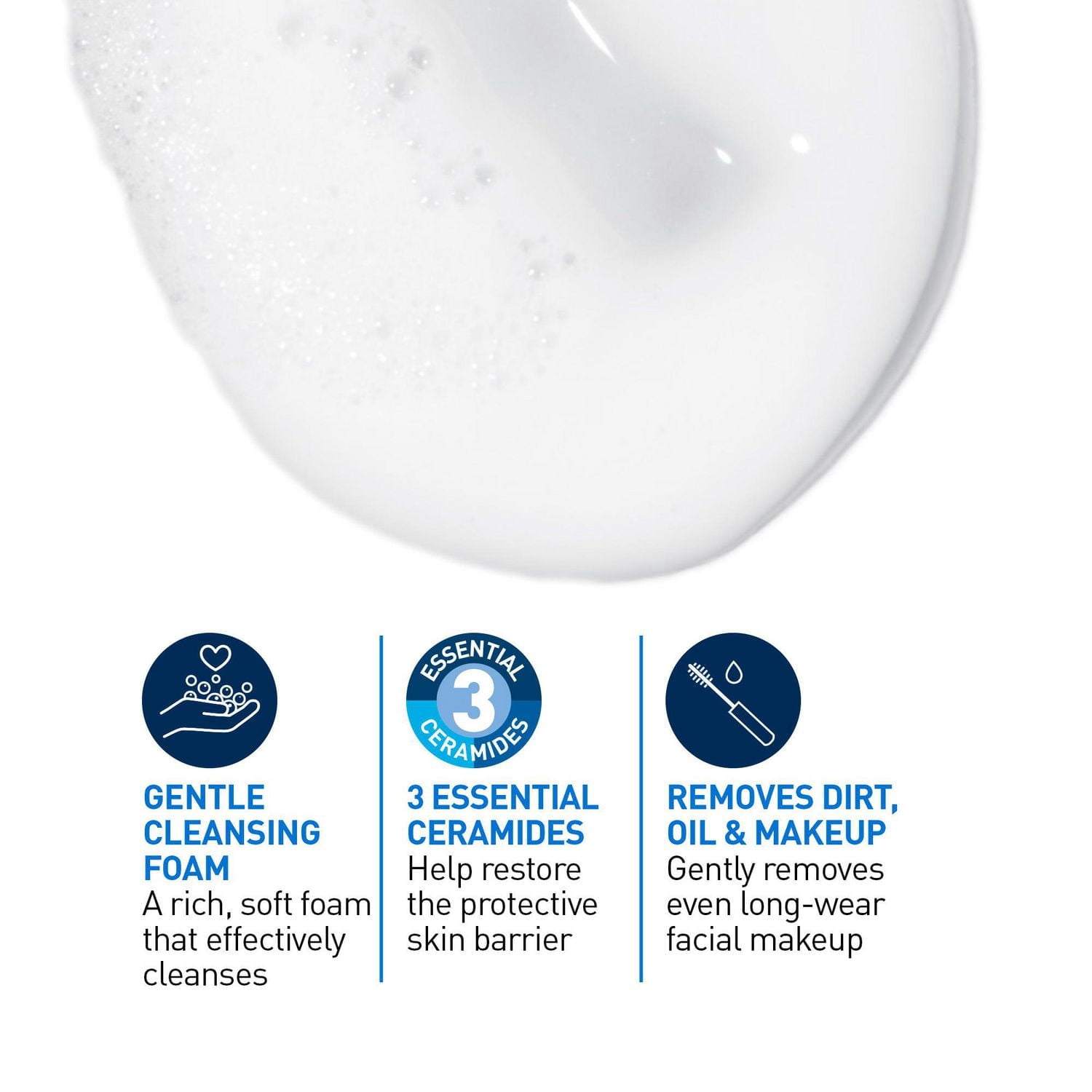 CeraVe Nettoyant Crème-Mousse, Gel Hydratant avec Céramides et Acides Aminés pour Peau Normale à Sèche, 237 ml