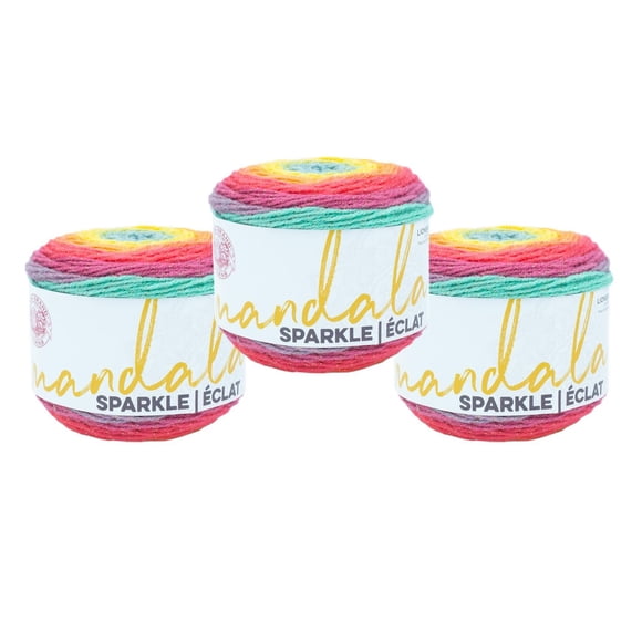 Lion Brand Mandala® Sparkle Yarn #3 Light/DK Yarn 100g/300m 3-Pack