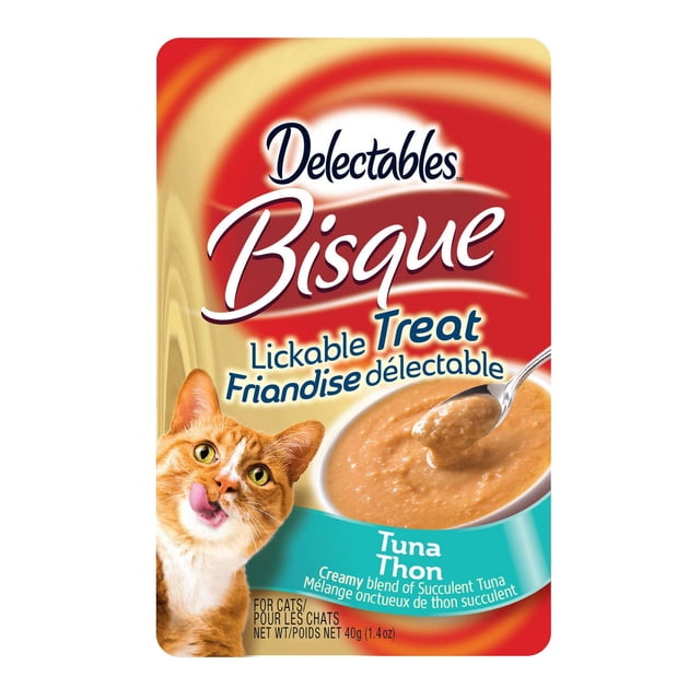 Hartz Delectables Bisque de Thon 40g, sachet de friandises humides à lécher pour chat