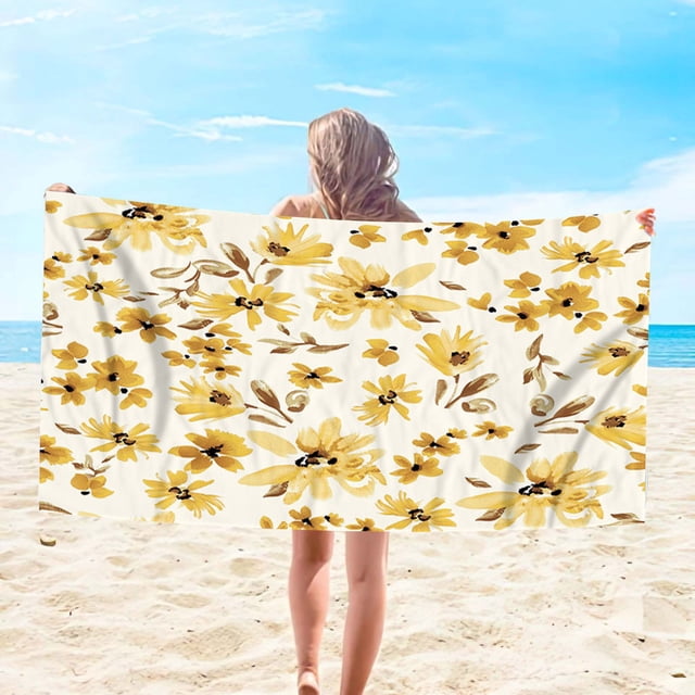 LSLJS Beach Towel Summer Beach Essentials Microfiber Beach Towels Super Lightweight Colorful Bath Towel Sandproof Beach Blanket Multi-Purpose Towel for Travel Swimming Pool 30x60 Inch