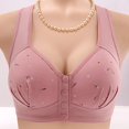 thumbnail image 3 of Sports Bras Middle Age Front Closure Seamless Wireless Bra Plus Size With Back Smoothing​​ Sport Bra Rose Gold 52, 3 of 3