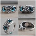 thumbnail image 4 of Maytalsory Retro Owl Eye Ring Electroplated With Luster Eye Owl Ring Alloy Exquisite Craft Adjustable Size Official Green 1Set, 4 of 6