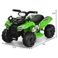 thumbnail image 3 of Costway 6V Kids ATV Quad Electric Ride On Car Toy Toddler w/LED Light&MP3 Green, 3 of 10