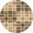 thumbnail image 1 of Ahgly Company Tapis Rond Lavable en Machine Intérieur Transitionnel Marron, 3 Pieds Rond, 1 of 7