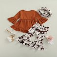 thumbnail image 3 of MesaSe Toddler Baby Girls Spring Princess Flare Pants Set O-Neck Ruffles Tops + Bell Bottom Pants Headband, 3 of 6