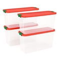 thumbnail image 1 of HOMZ Rangement pour Ornements en Plastique Transparent de 112 Pintes pour les Fêtes, Rouge/vert, Lot de 4, 1 of 10