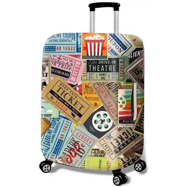 Luggage Cover 18-32 Inch Elastic Suitcase Cover Full Body Print Dustproof Suitcase Protective Case Travel Accessories Retro newspaper S