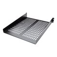 thumbnail image 2 of StarTech.com 1U Server Rack Shelf, 2U 22in Universal Fixed Vented Network Rack Shelf/Cantilever Tray for 19" AV/Data/Network Equipment Enclosure w/Cage Nuts & Screws, 50lbs Weight Cap. - 2U Network Rack Shelf (CABSHELF22V) - Rack shelf - black - 2U - 22" - for P/N: RK12OD2, RK2433BKM, RK2537BKM, RK3236BKF, RK4236BKB, RK4242BK24, RK4242BK30, 2 of 9