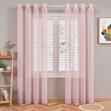 Panneaux de Rideaux en Lin pour Salon et Chambre, Panneaux de Traitement de Fenêtre Transparents, Légers et Doux, Traitements de Fenêtre en Lin Texturés Semi-Transparents Filtrant la Lumière et Offrant de l'Intimité, Voilages à Oeillets