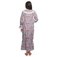 thumbnail image 4 of Moomaya Robe de Nuit Maxi pour Femmes en Coton à Col en V Imprimé avec Bordure Volantée, 4 of 5