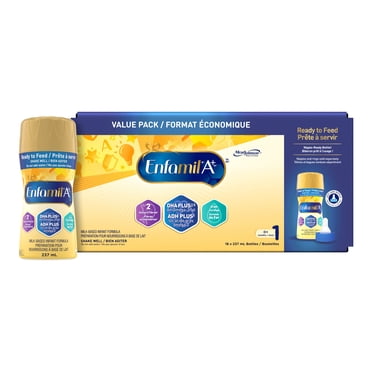 Enfamil A+ Baby Formula, Infant Formula, 0-12 months, 18x237ml Ready to Feed Bottles
