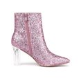 thumbnail image 3 of Unique Bargains Women's Clear Block Heel Glitter Ankle Booties, 3 of 8