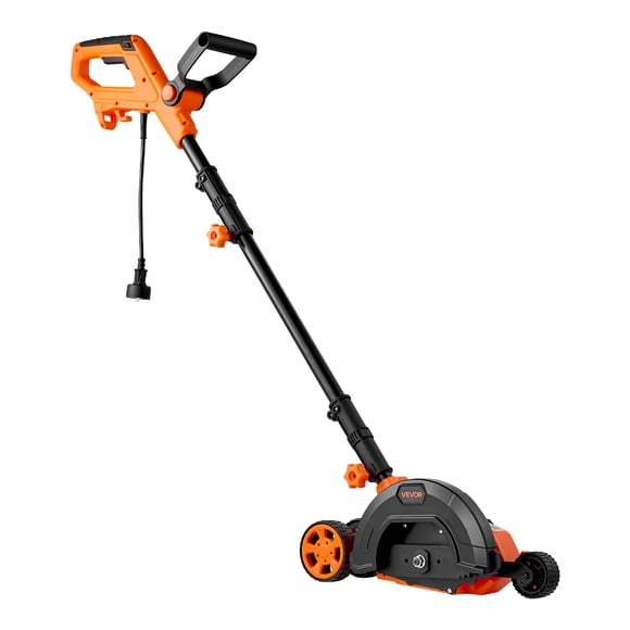VEVOR Taille-Bordures, Longueur de Lame de 8 Pouces, Outil de Taille-Bordures Électrique de 12 Ampères, 4000 Tr/min, avec Profondeur de Lame à 3 Positions, 65 Mn, Poignée Pivotante, Roues Doubles