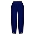 thumbnail image 4 of Fall Savings! SROBPTY Womens Capris Pants, Women's Summer Comfortable Loose Wide Leg Fashion Solid Color Capris Navy, S, 4 of 5