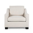 thumbnail image 1 of Chaise Club en Tissu Contemporain Halevy, Beige et Brun Foncé, 1 of 1