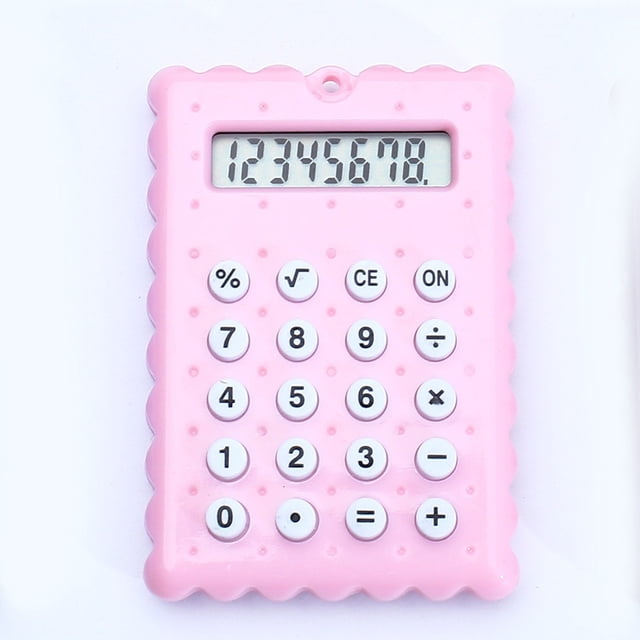 Matoen12 Office & School Supplies Pocket Calculators, Plastic Portable Mini Flip Calculator 8 Digit, Responsive Buttons, Large LCD Display, Button Batteries, 1.6"x2.4", 1 Pack, Pink