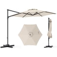 thumbnail image 1 of Costway Parasol Déporté de Patio 10 Pi avec Rotation à 360°, Évent, Base en Croix Incluse Beige, 1 of 10