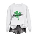 thumbnail image 2 of Levmjia T-Shirts pour Femmes de la Saint-Patrick Hauts Vert Trèfle Col Rond Imprimé Haut à Manches Longues Chandails, 2 of 4