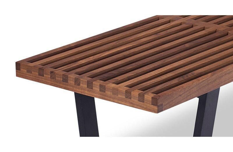 Modern Manufactured Wood Bench In Walnut, Minimalist Luxury Wood Bench  Living Room Longe