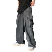 Ketyyh-chn99 Mens Jeans Slim Fit Flare Jeans Mens Pants Casual Cargo Pants Casual Athletic Baggy Street Pants Grey,XL