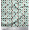 thumbnail image 1 of Soimoi Green Cotton Duck Fabric Anemone & Roses Floral Print Printed Fabric 1 Yard 44 Inch Wide, 1 of 3