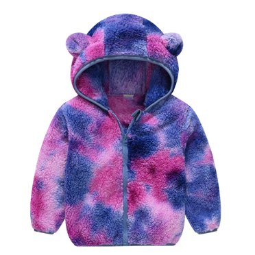 MeetoTime Baby Toddler Fleece Zipper Up Jacket Warm Cozy Long Sleeve Hooded Jackets with Pockets
