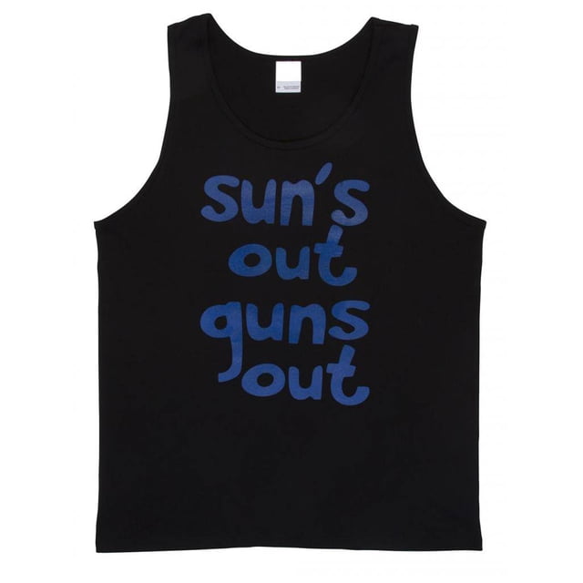 Sun's Out Guns Out Beach Tank Top - Black - Small