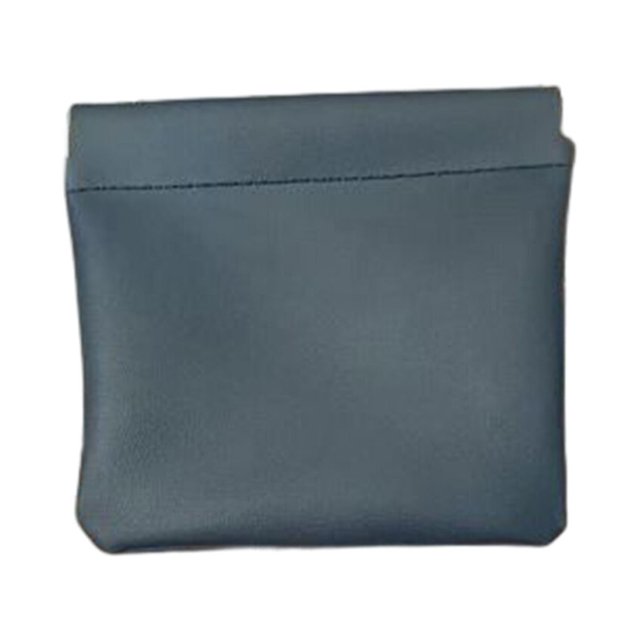 Leather Pouch Portable Waterproof Multipurpose Beautiful Leather Pocket Small Convenient Delicate Mini Bag Coin Purse Storage Girls Navy blue
