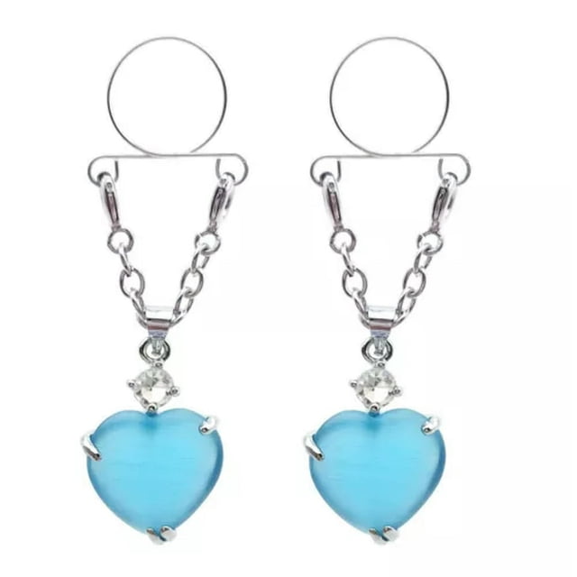 SNNROO 2X Sexy Adjustable Nipple Rings Non-Piercing Clip On Dangle Fake Nipplerings-08