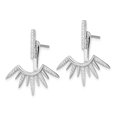 thumbnail image 2 of 925 Sterling Silver Cubic Zirconia Cz Bar Spikes Boucles d'Oreilles Drop Dangle Veste Set, 2 of 6