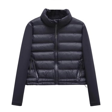 FAIWAD Womens Winter Cropped Puffer Jacket Long Sleeve Plus Size Puffy Coat Short Warm Quilted Jacket
