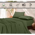thumbnail image 4 of Ruvanti 100% Cotton Sheets - Crispy Cooling Percale Sheets For Split King Size Bed, Breathable & Durable Split King Sheet Set For Adjustable Bed, 16 Inches Deep Pocket Bed Sheets, Chive, 5 Pieces, 4 of 5