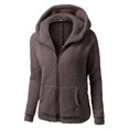 thumbnail image 2 of Innerwin Cardigans Long Sleeve Ladies Hoodies Fall Front Zip Leisure Sweatshirt Coffee 3XL, 2 of 3