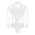 thumbnail image 4 of Alvivi Justaucorps de Danse Latine pour Hommes à Col en V Profond Pantalon de Danse Salsa Moderne Salsa Rumba Tango Tenue de Compétition Blanc P, 4 of 6