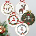 thumbnail image 5 of DIY Embroidery Tools Crafts Cross Stitch Material Hoop Cloth Needles Reindeer, 5 of 5