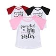 thumbnail image 4 of T-shirt pour Filles - Promue Grande Sœur - Hauts à Manches Courtes en Coton, 4 of 4